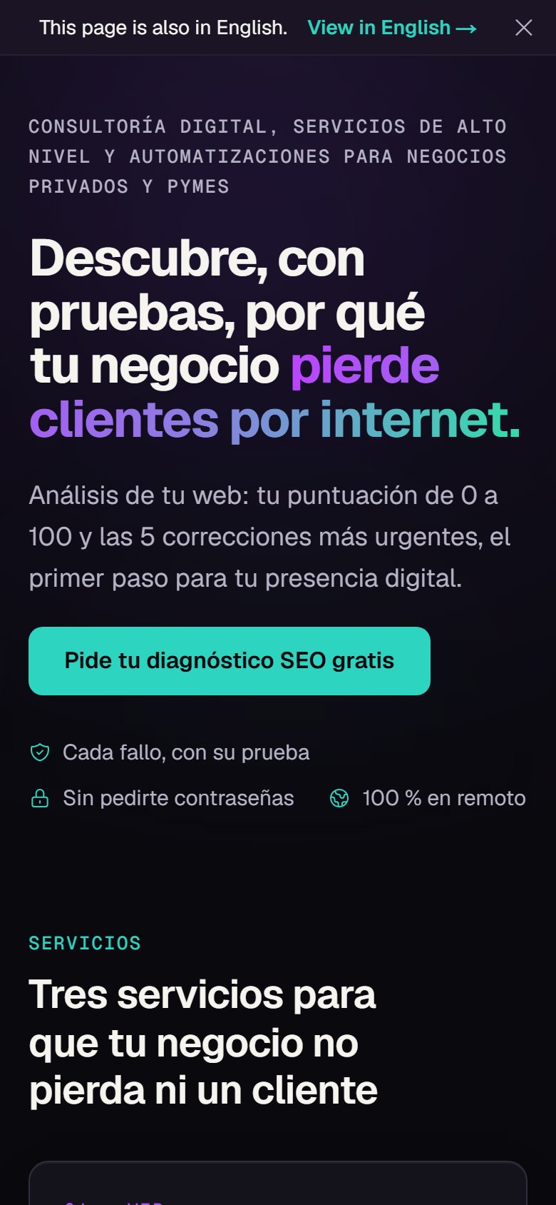 Nuestra web en el móvil